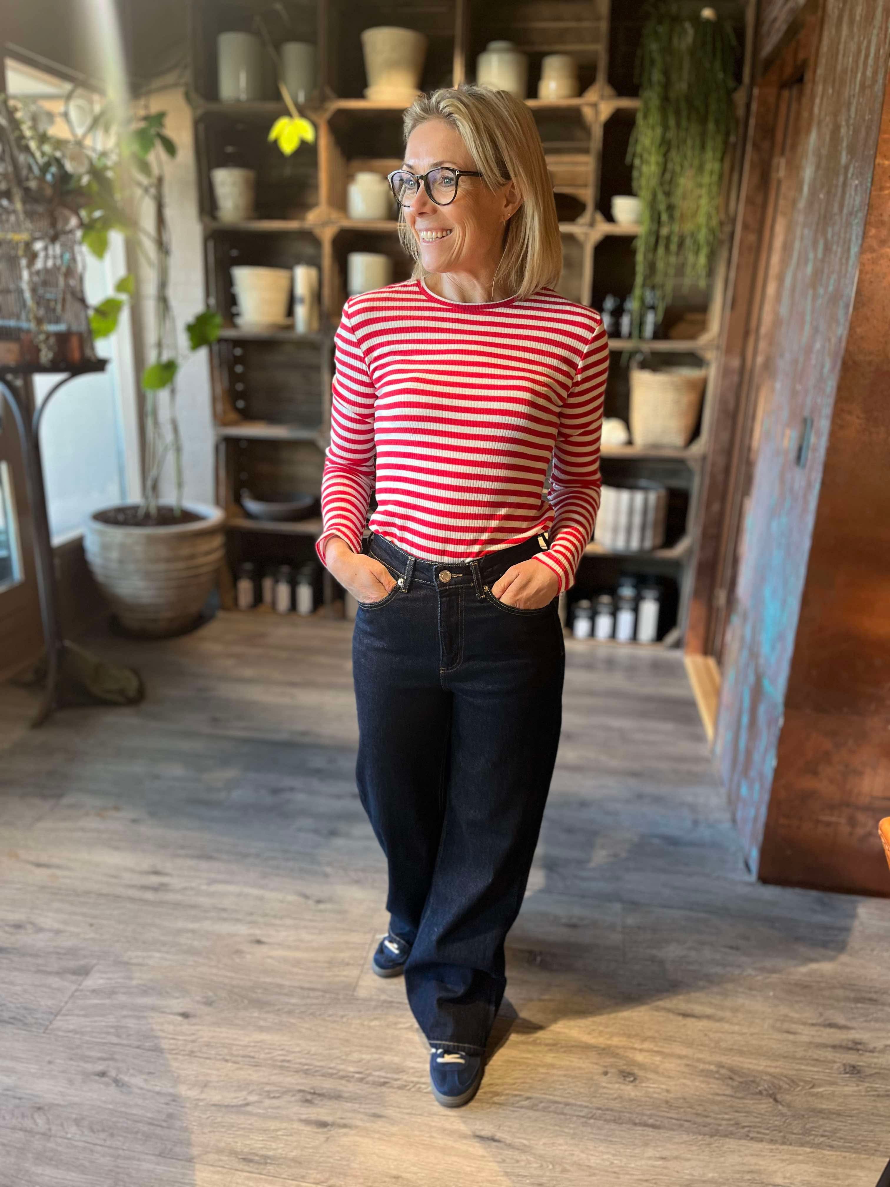 VMTESSA HR WIDE Jeans - Dark Blue Denim